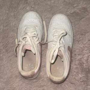 Women White and Pink Sneakers